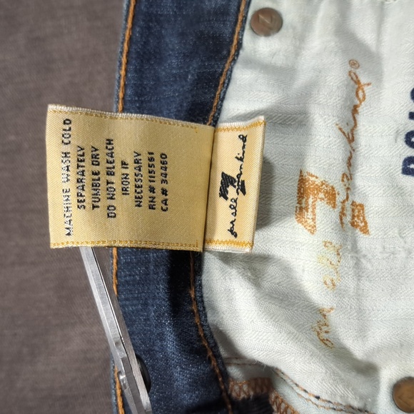 7 For All Mankind Dojo Wide Leg Flare Denim Medium Blue Jeans 5 Pockets G 28 - Picture 4 of 9